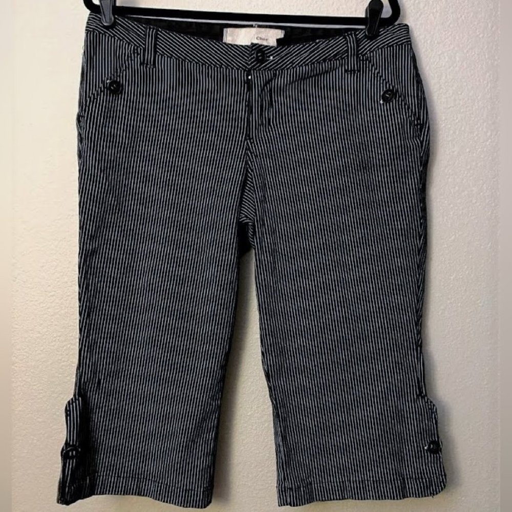 Chor Brand Pinstripe Stretch Capri Trouser Pants